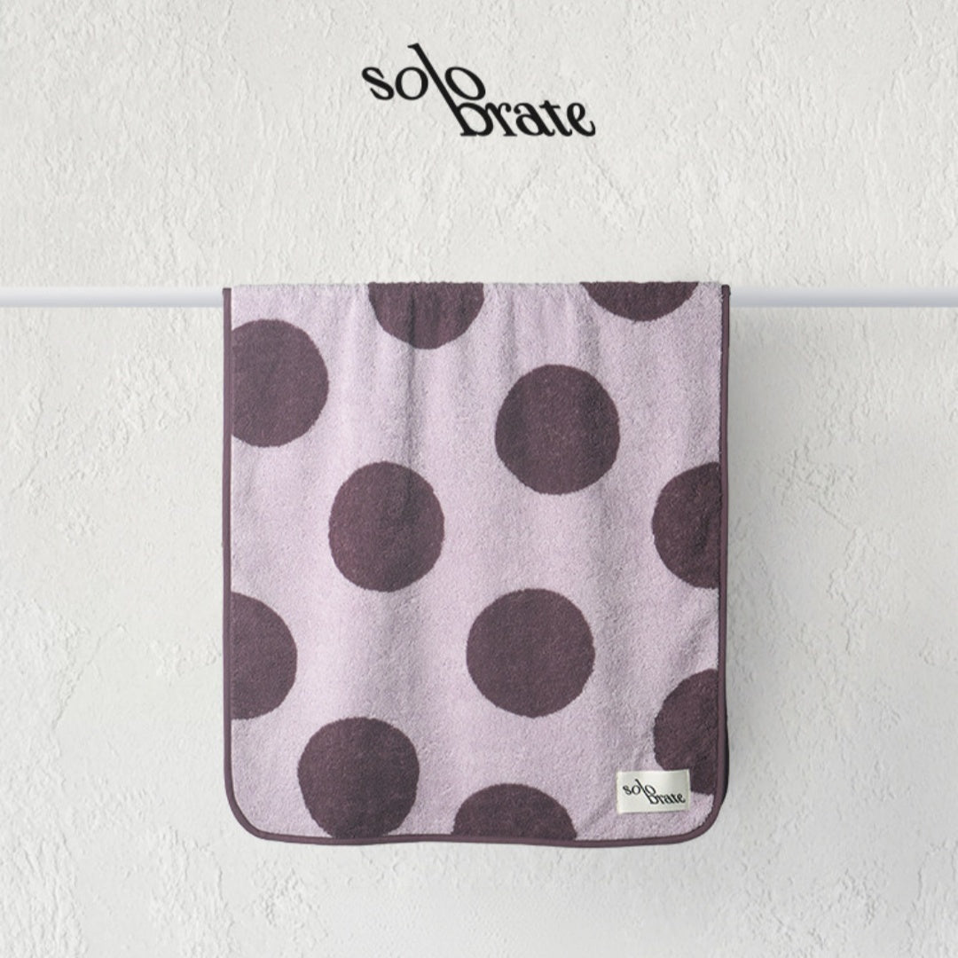 Luxury 100% Cotton Bath Towel - Purple Polka Dot