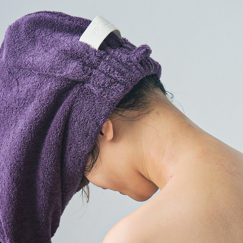 Solid Color Cotton Hair Towel Wrap - Purple