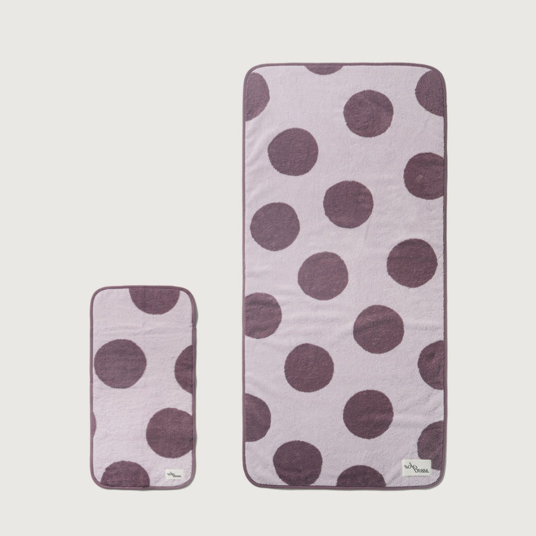 Polka Dot Cotton Towel Gift Set | Bath Towel & Hand Towel Gift Box