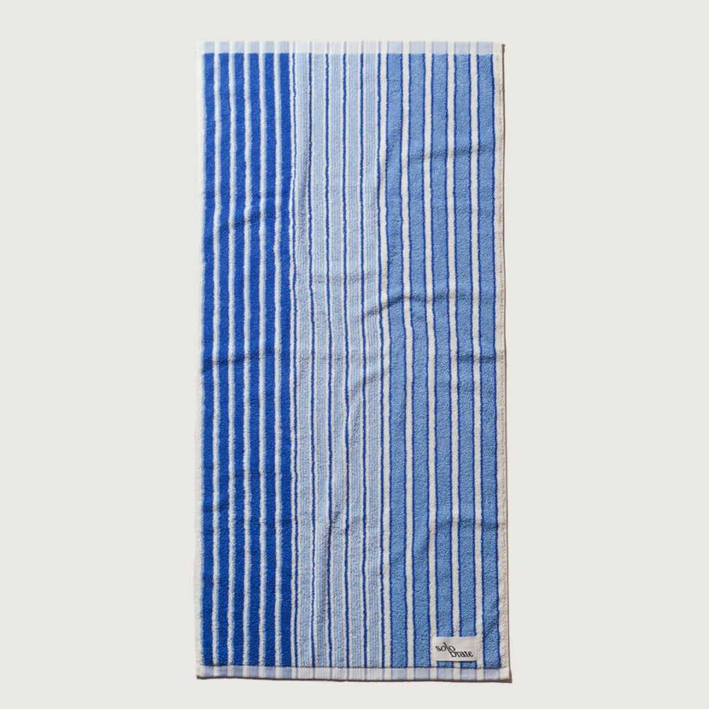 Striped Cotton Bath Towel - Blue