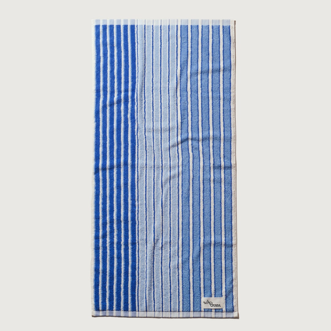 Striped Cotton Bath Towel - Blue