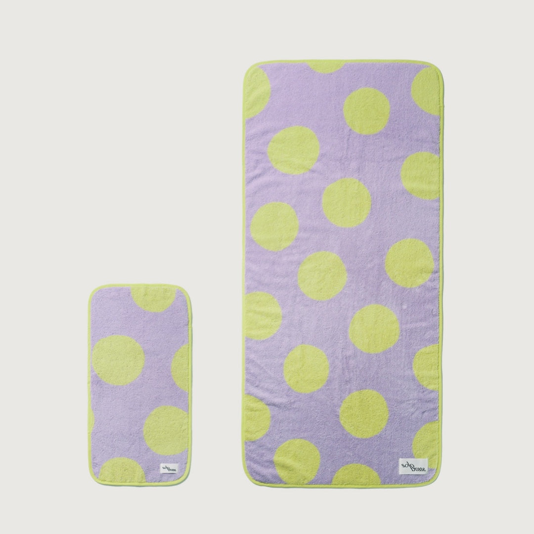 Polka Dot Cotton Towel Gift Set | Bath Towel & Hand Towel Gift Box