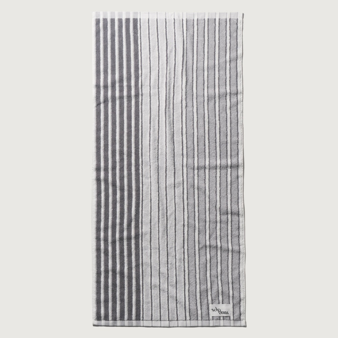 Striped Cotton Bath Towel - Gray
