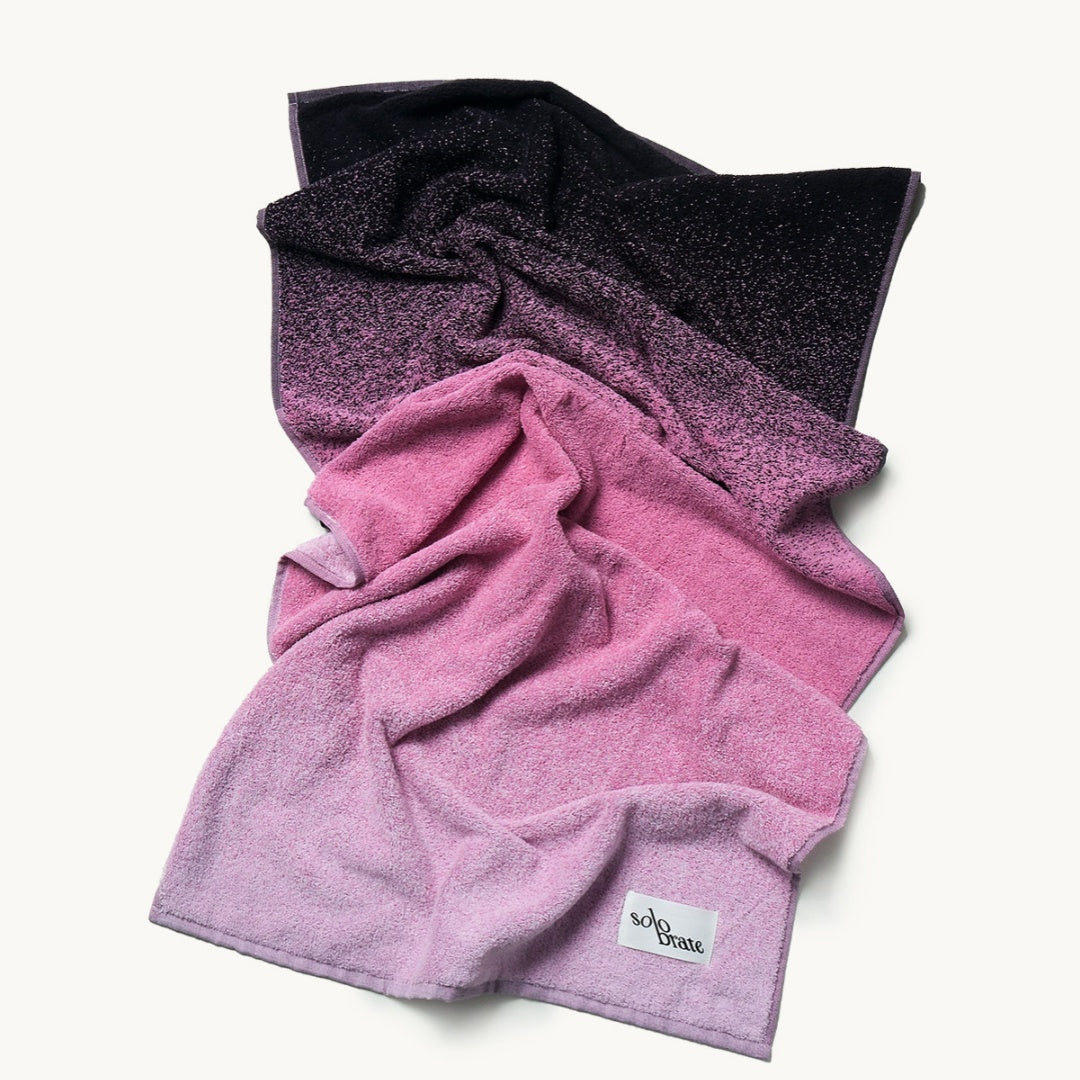 Luxury Pink & Black Gradient 100% Cotton Bath Towel