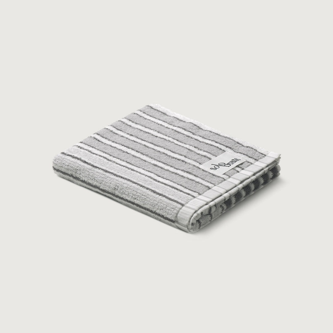 Striped Cotton Bath Towel - Gray