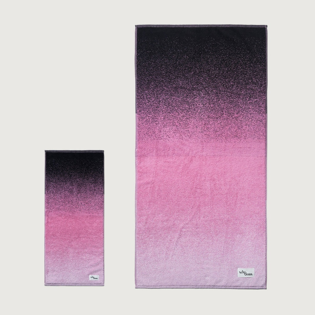 100% Cotton Gradient Face Towel - Pink and Black