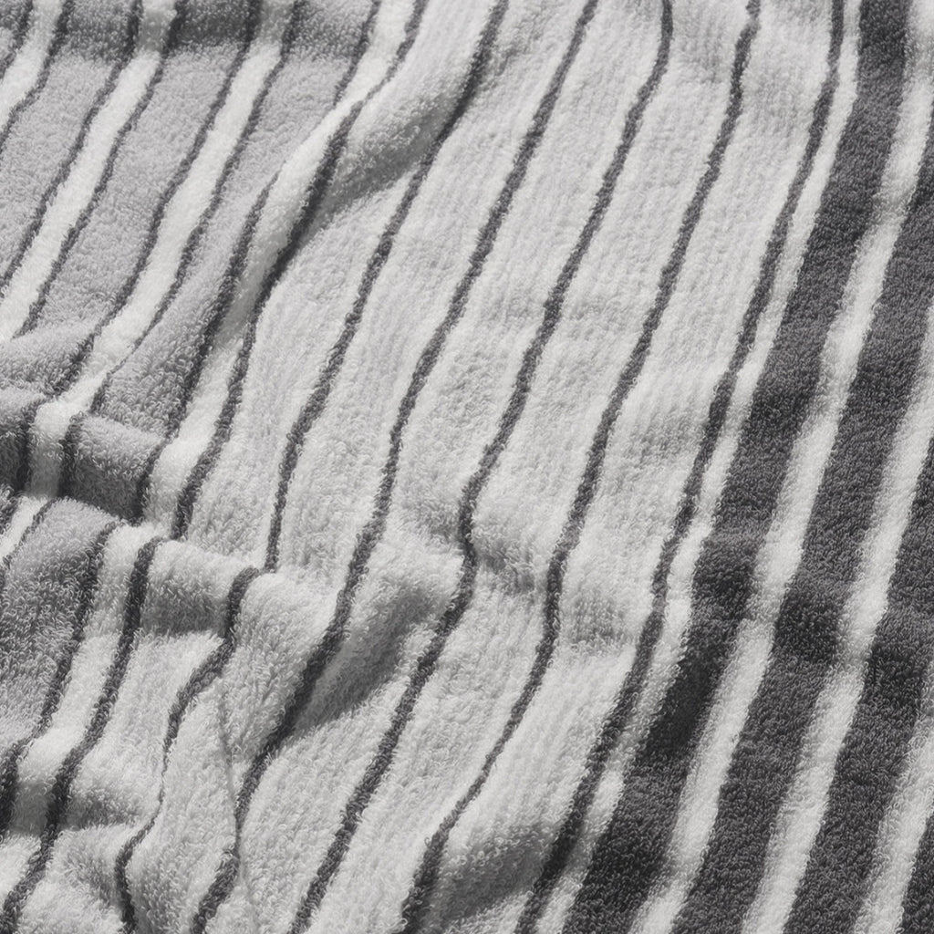 Striped Cotton Bath Towel - Gray