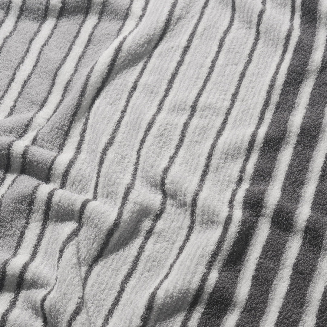 Striped Cotton Bath Towel - Gray