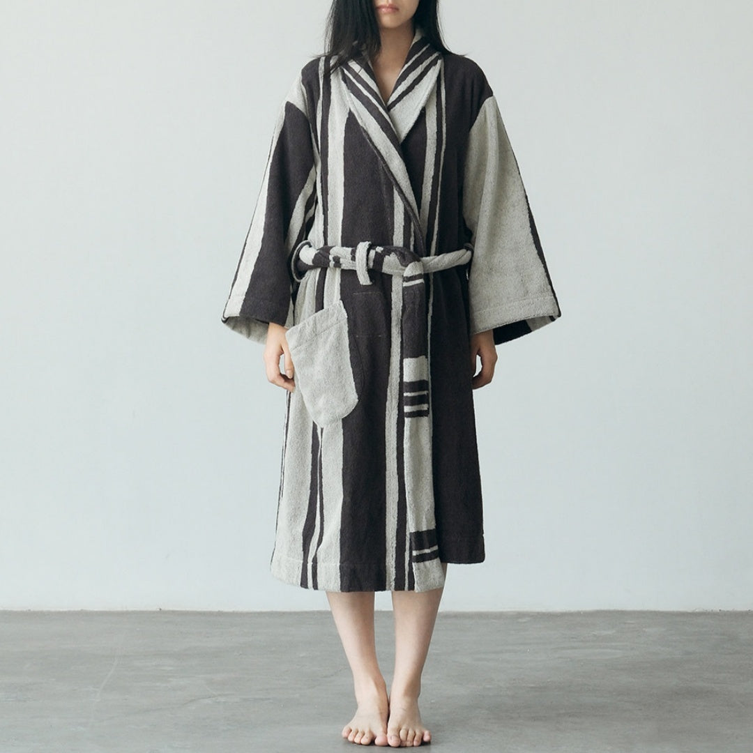 Striped Cotton Bathrobe