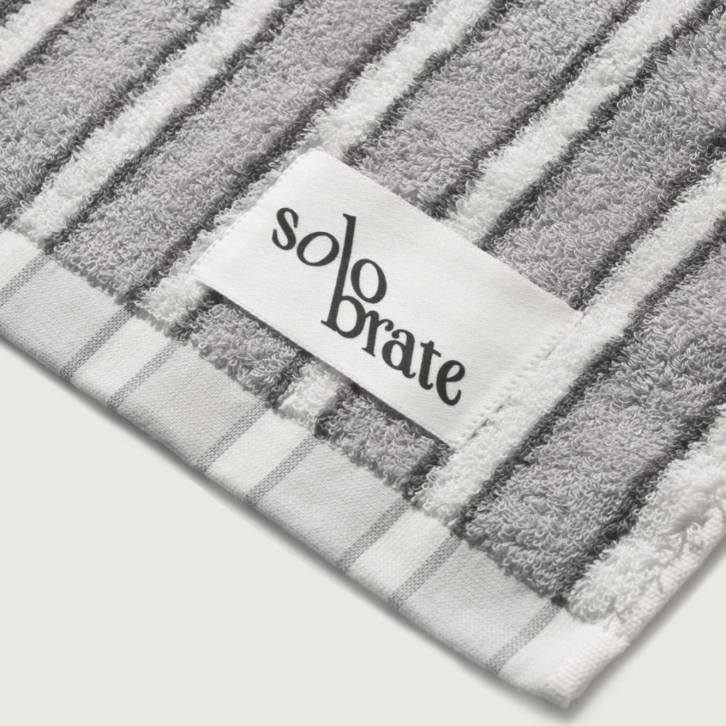 Striped Cotton Bath Towel - Gray
