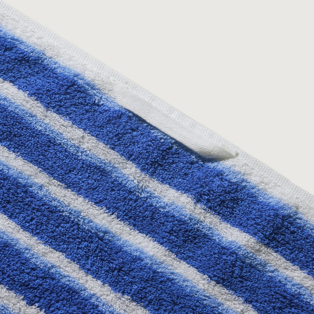 Striped Cotton Bath Towel - Blue