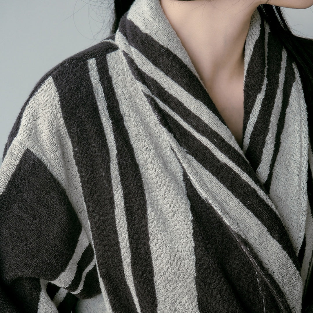 Striped Cotton Bathrobe