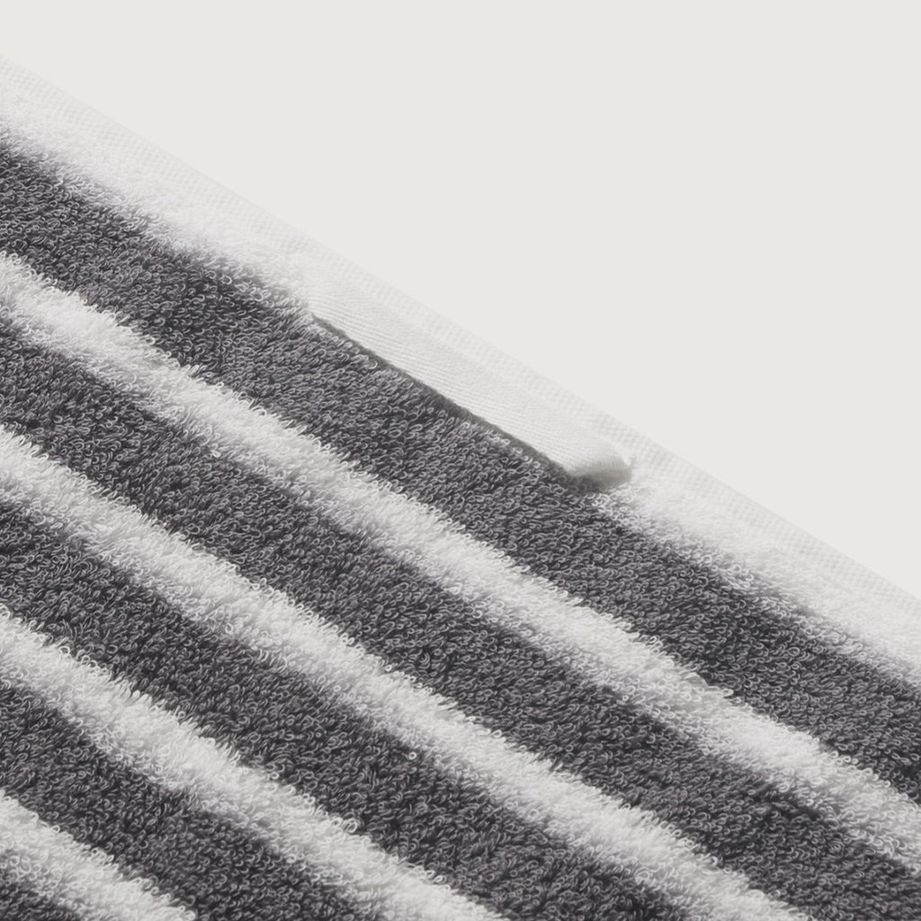 Striped Cotton Bath Towel - Gray