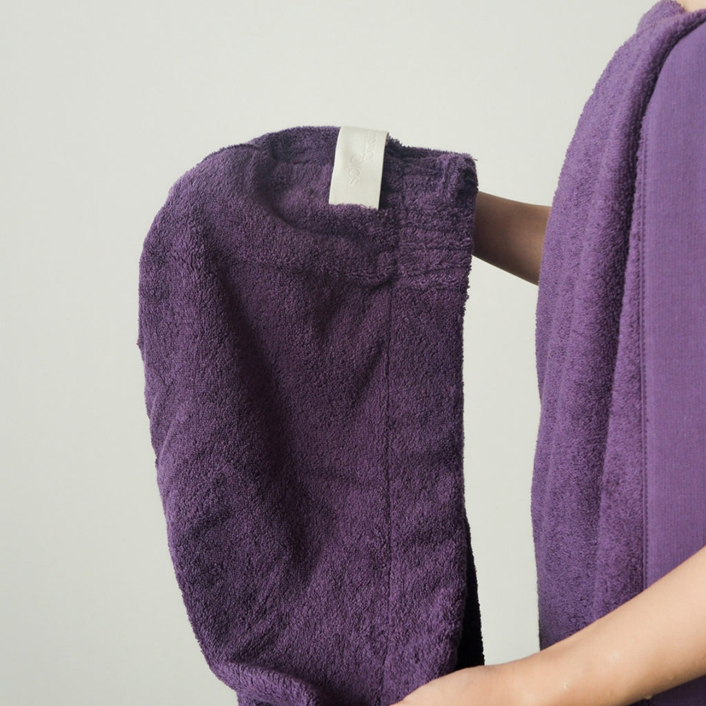 Solid Color Cotton Hair Towel Wrap - Purple