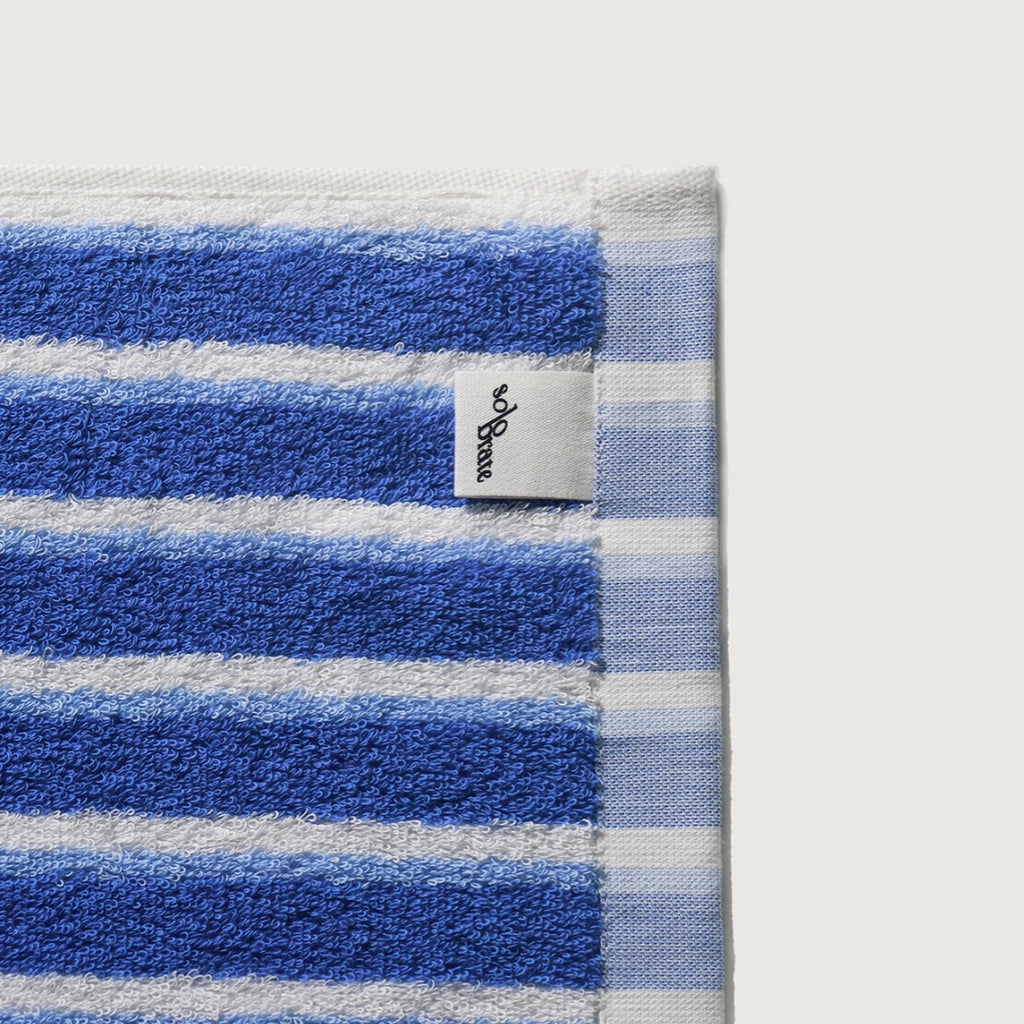 Striped Cotton Bath Towel - Blue