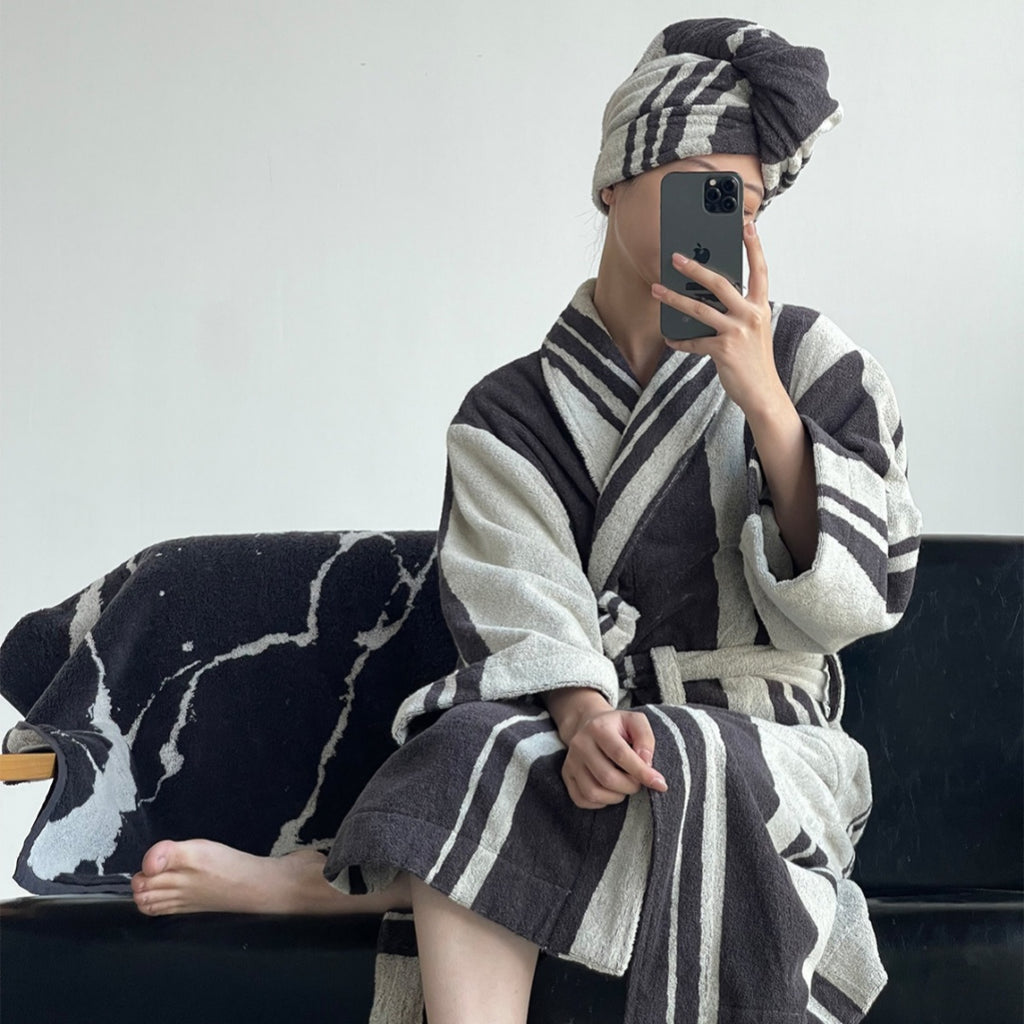 Striped Cotton Bathrobe