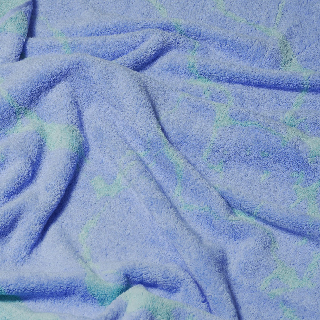 100% Cotton Marble Pattern Face Towel - Blue