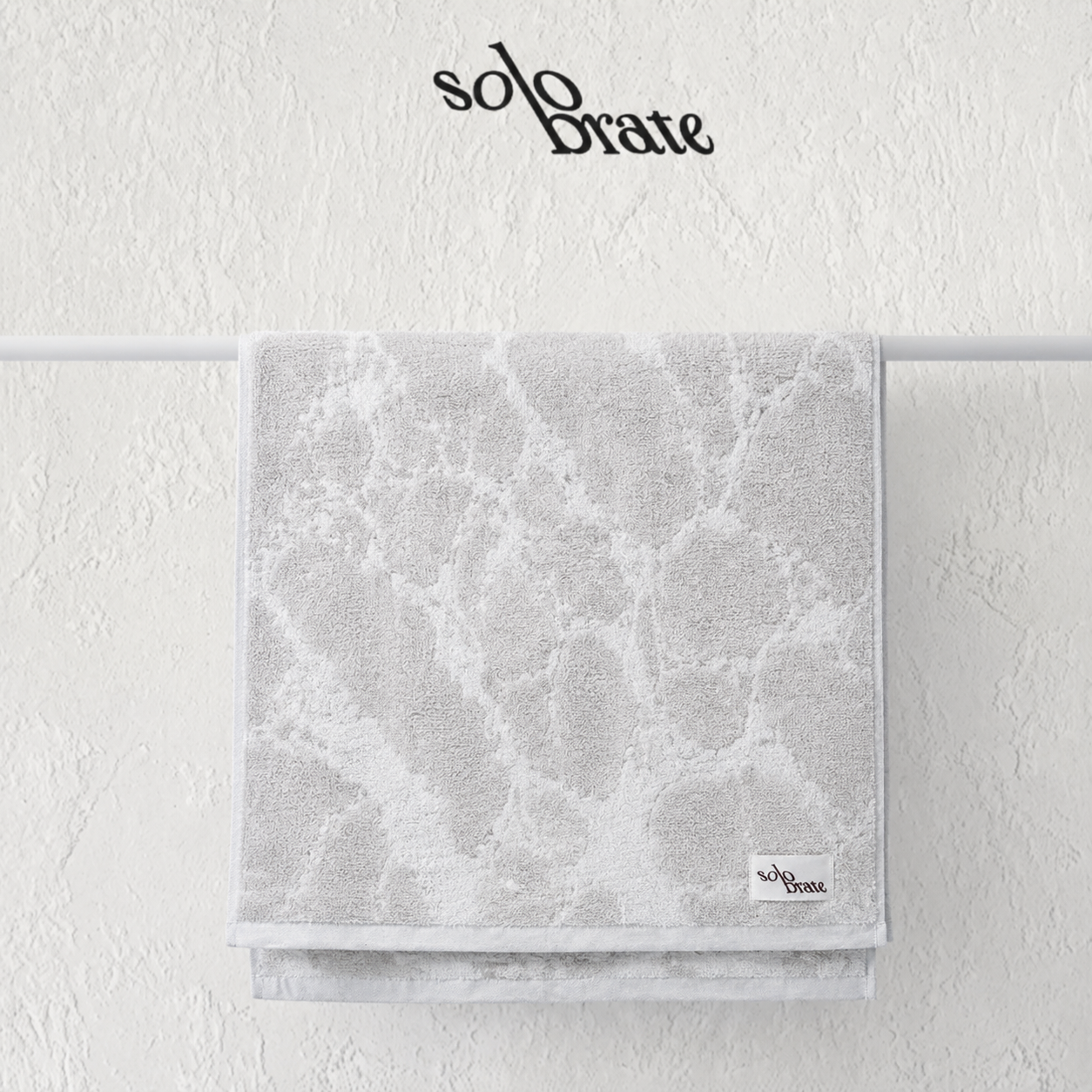 Luxury Marble Pattern Cotton Bath Towel - White