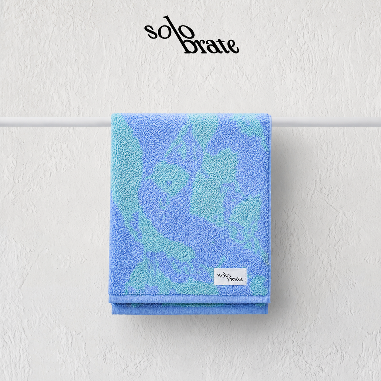 100% Cotton Marble Pattern Face Towel - Blue