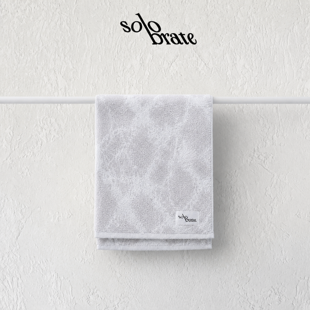 100% Cotton Marble Pattern Face Towel - White