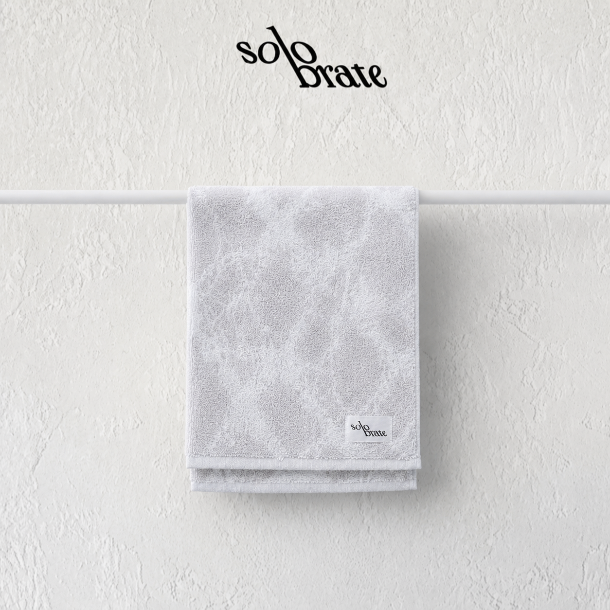 100% Cotton Marble Pattern Face Towel - White