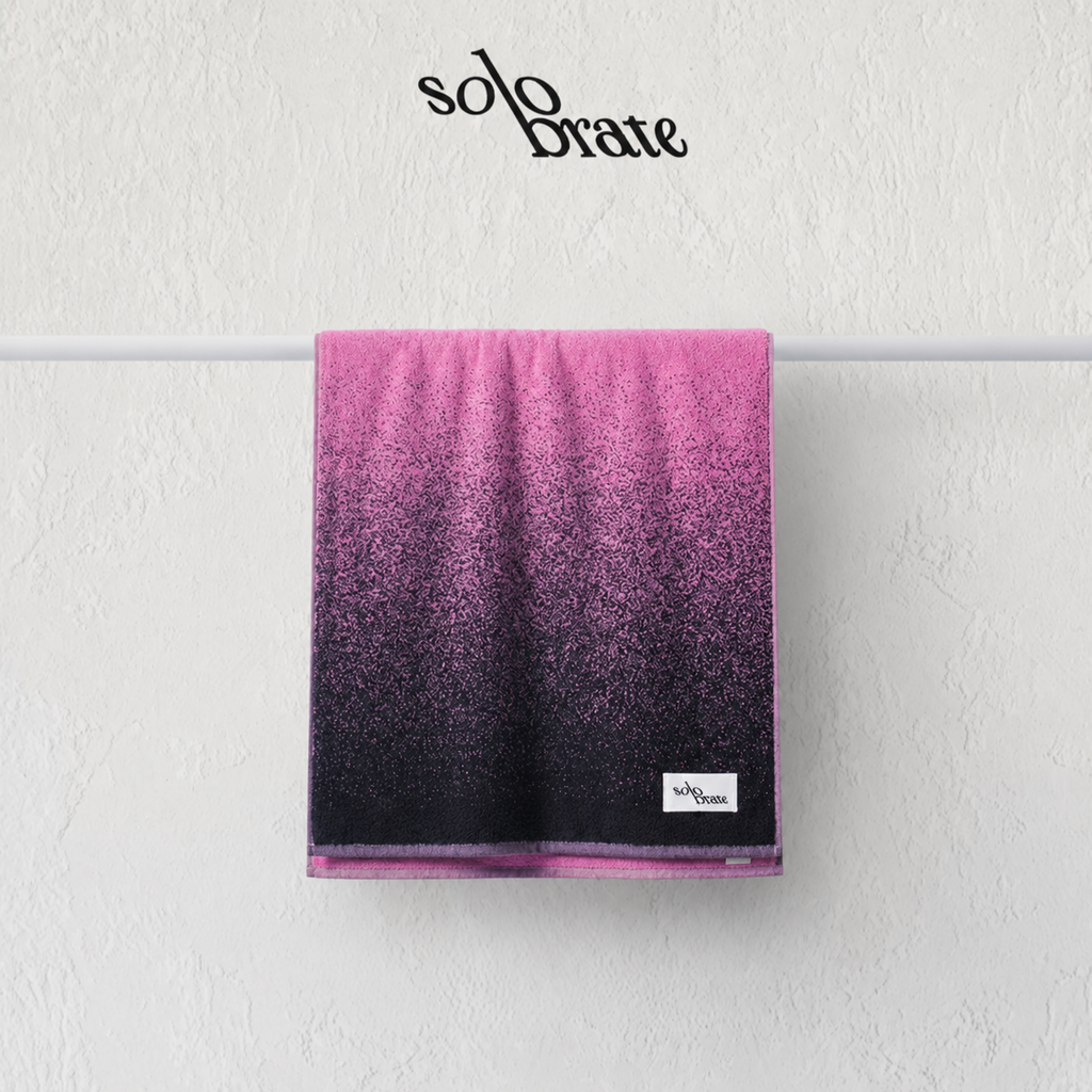 100% Cotton Gradient Face Towel - Pink and Black