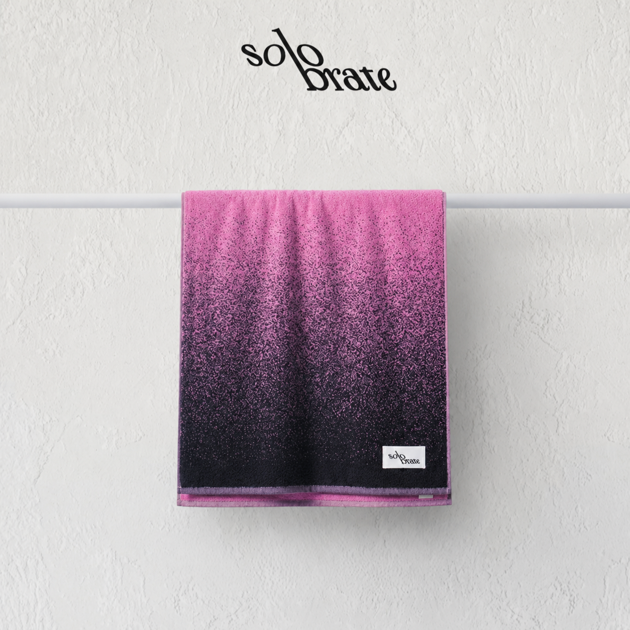 100% Cotton Gradient Face Towel - Pink and Black
