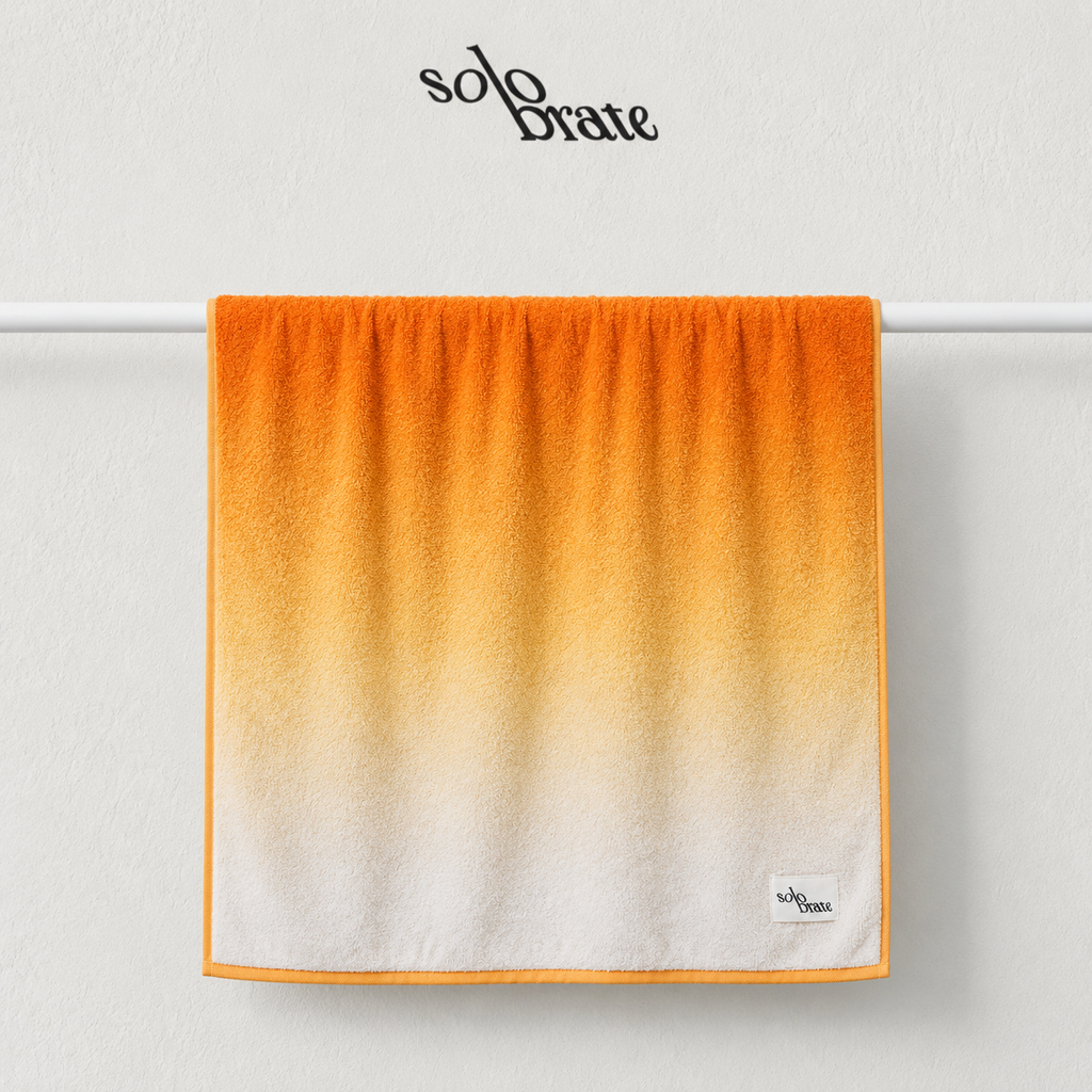 Luxury Pink & Black Gradient 100% Cotton Bath Towel - Orange