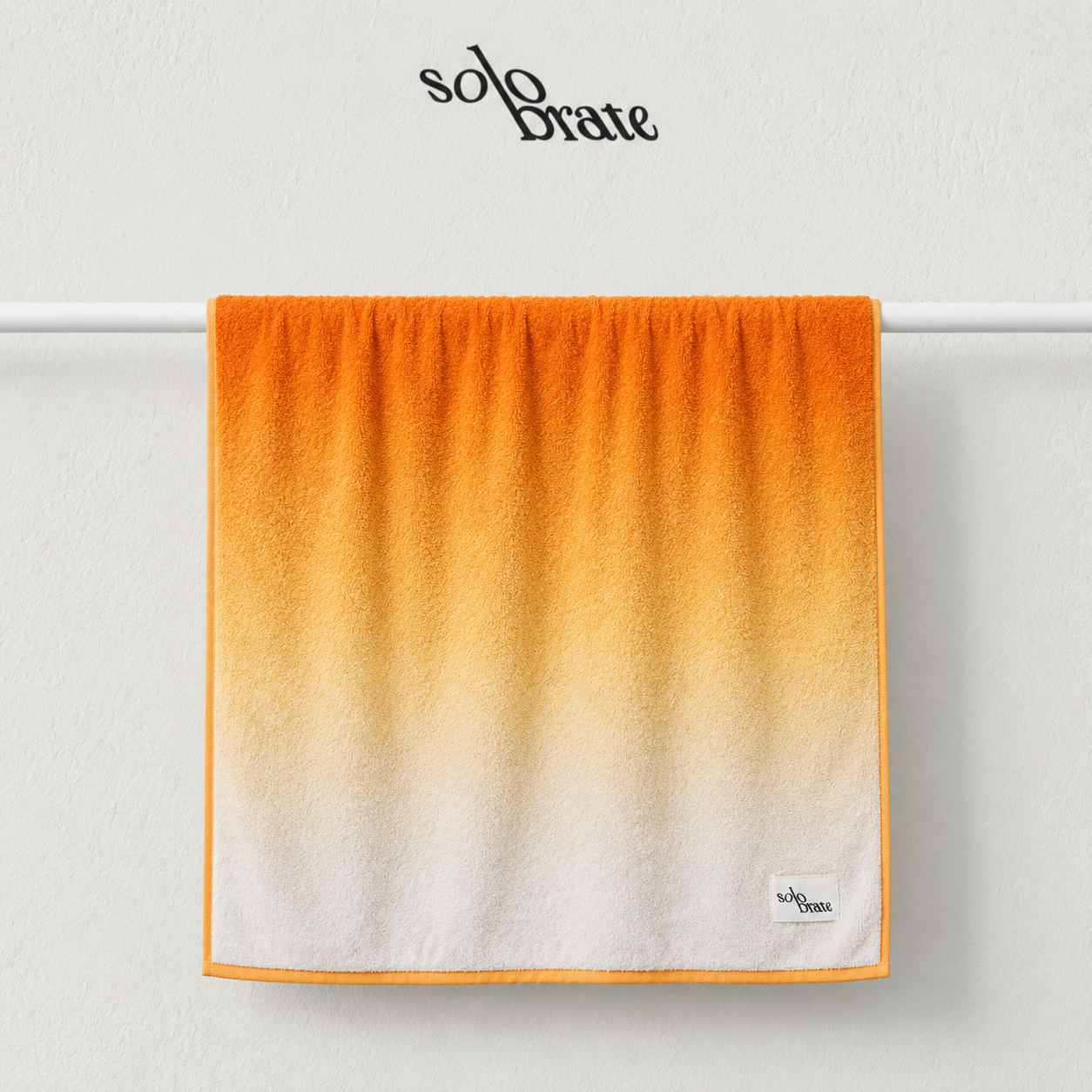 Luxury Pink & Black Gradient 100% Cotton Bath Towel - Orange
