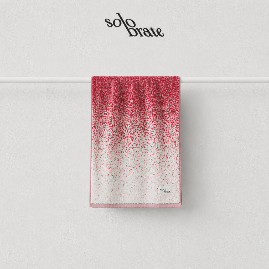 100% Cotton Gradient Face Towel - Red