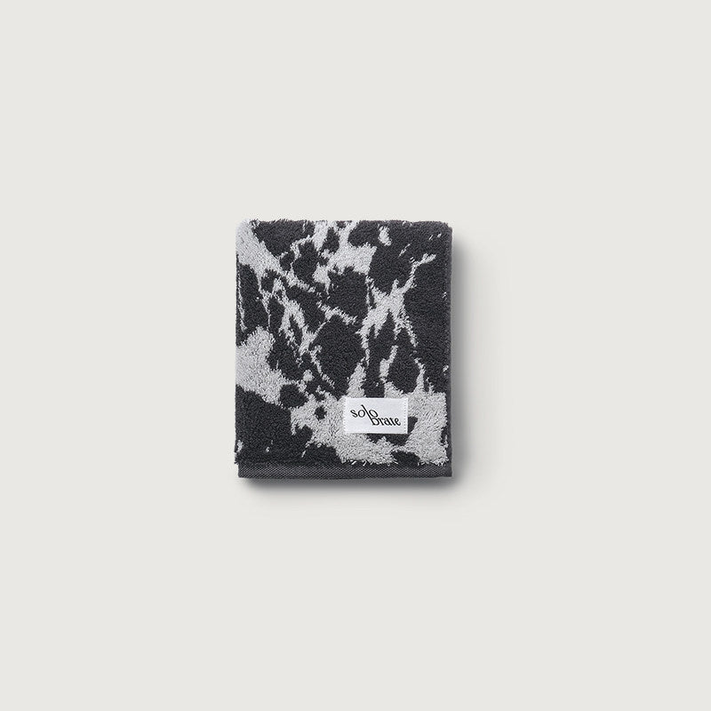 100% Cotton Marble Pattern Face Towel - Black