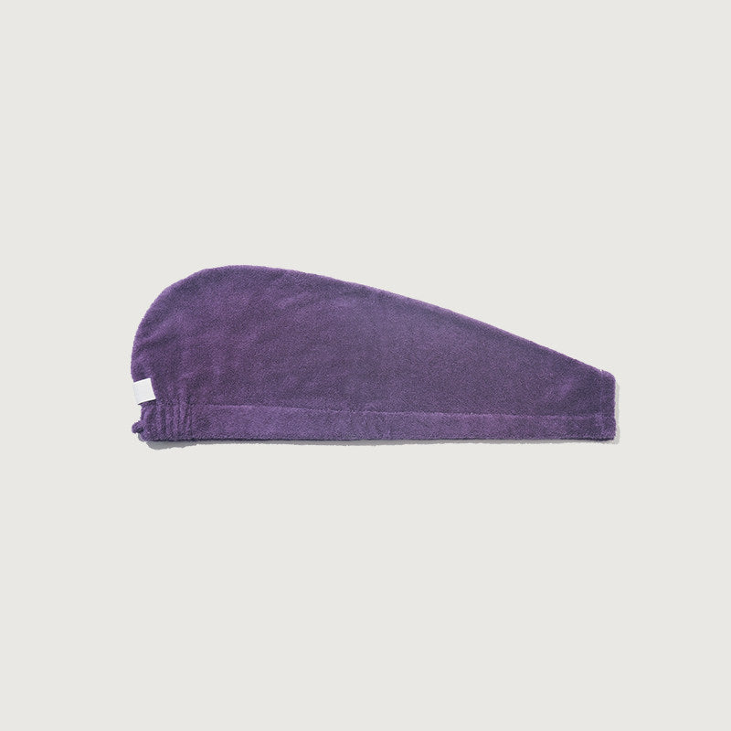 Solid Color Cotton Hair Towel Wrap - Purple
