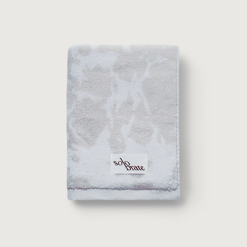 Luxury Marble Pattern Cotton Bath Towel - White