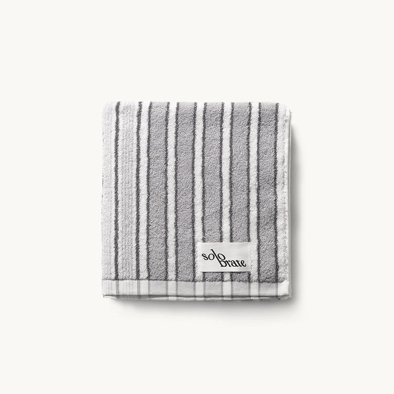 Striped Cotton Bath Towel - Gray
