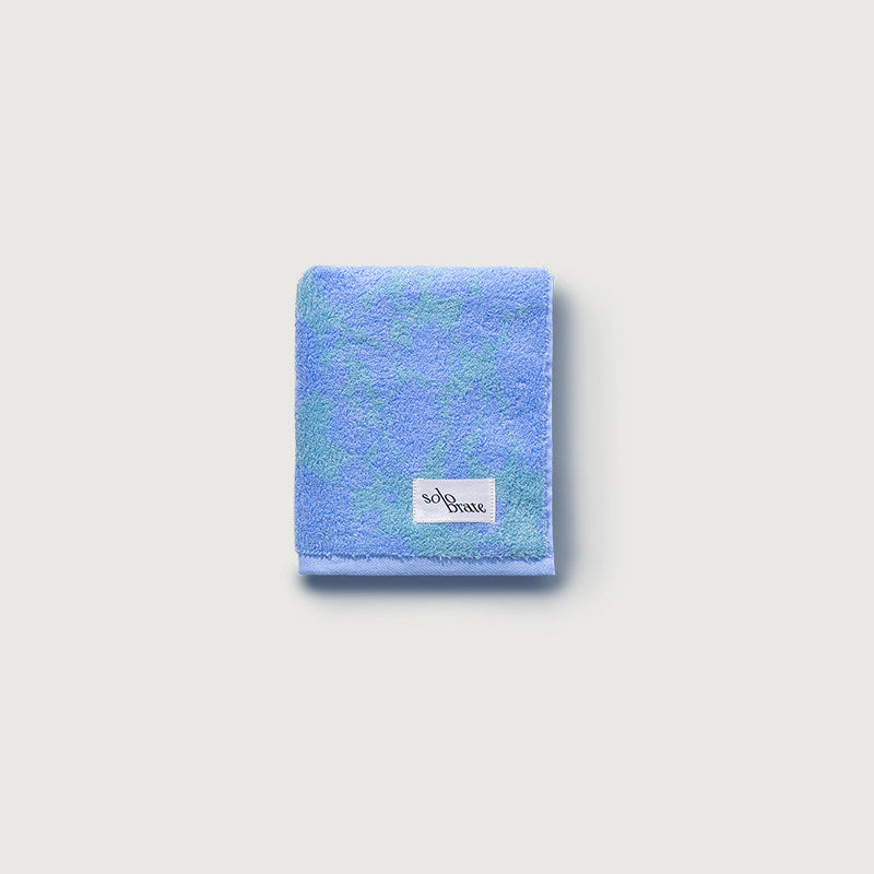 100% Cotton Marble Pattern Face Towel - Blue