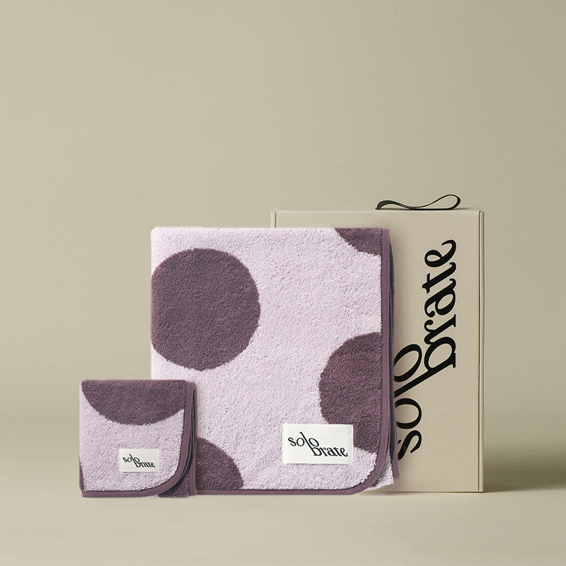 Polka Dot Cotton Towel Gift Set | Bath Towel & Hand Towel Gift Box