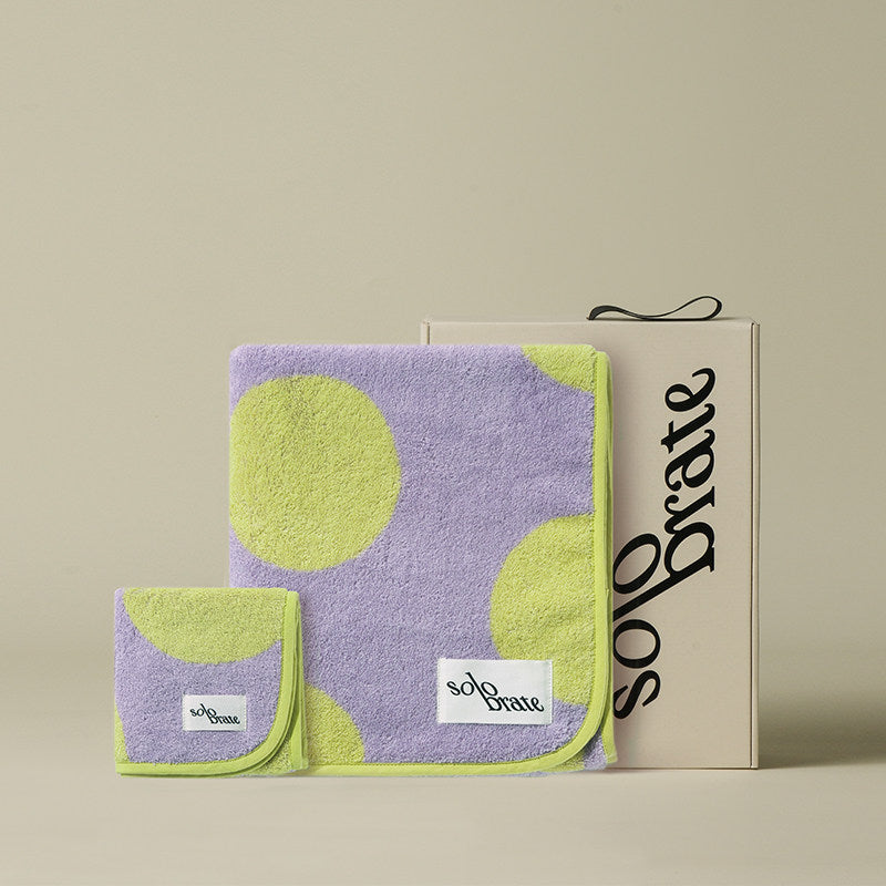 Polka Dot Cotton Towel Gift Set | Bath Towel & Hand Towel Gift Box