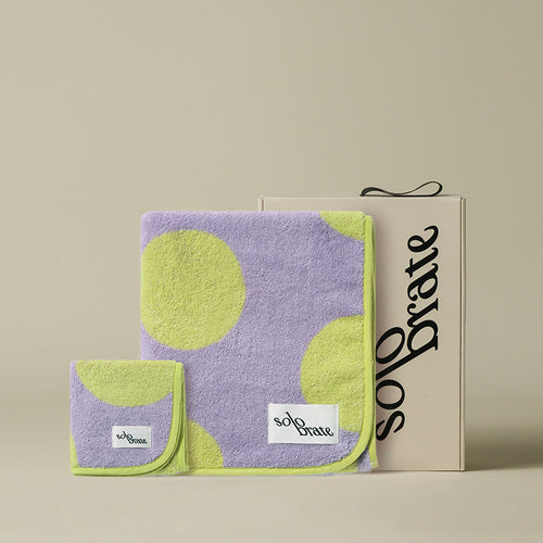Polka Dot Cotton Towel Gift Set | Bath Towel & Hand Towel Gift Box
